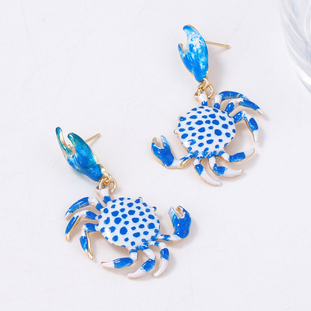 Alloy Crab Earrings Cute Colorful Lightweight Beachy