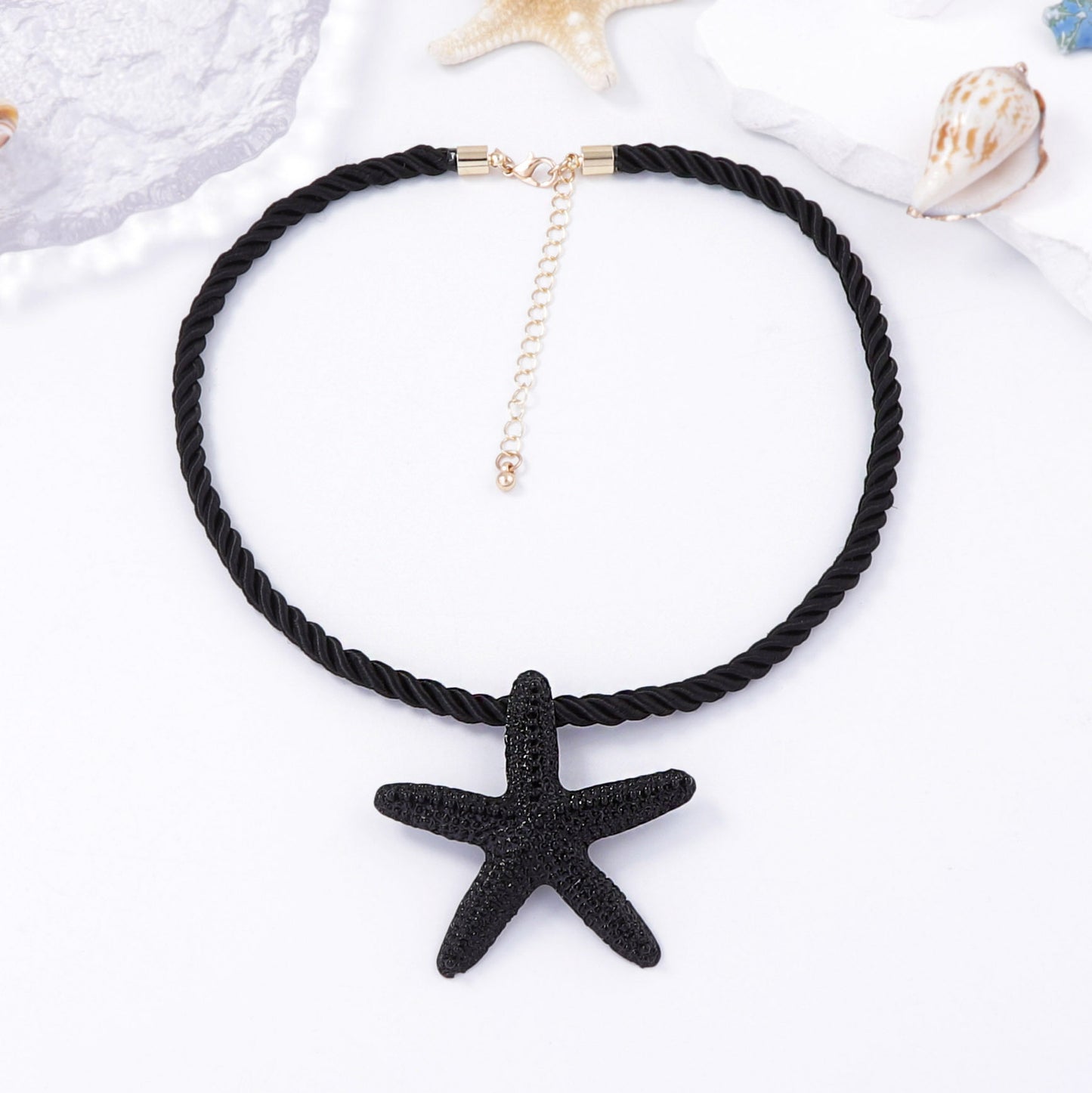 Alloy Starfish Pendant Necklace Beach Casual Layering