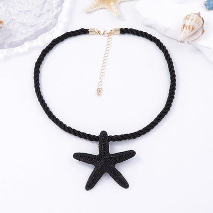 Alloy Starfish Pendant Necklace Beach Casual Layering