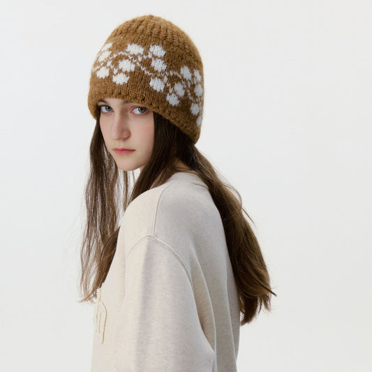 Retro Jacquard Knit Beanie Hat for Men and Women