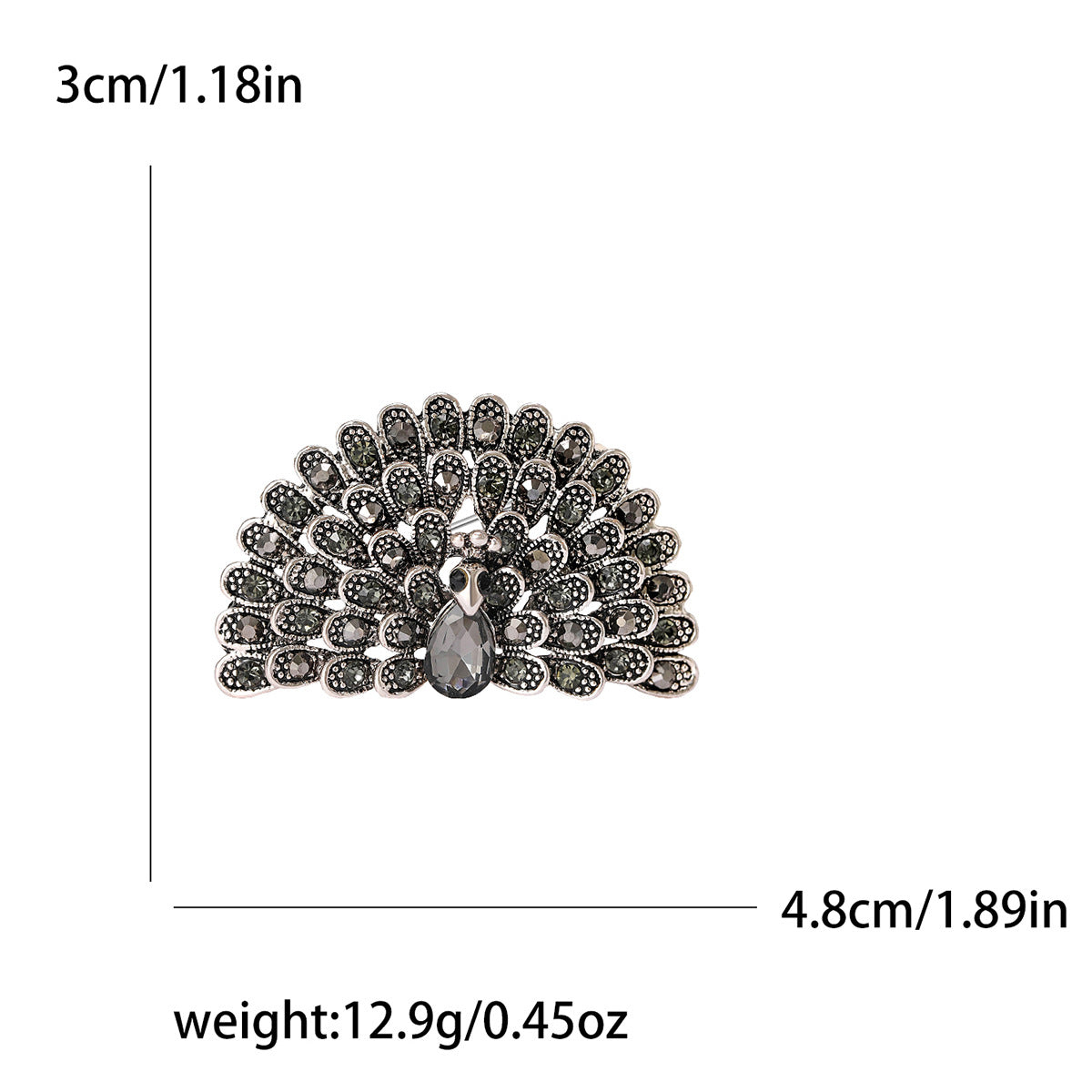 Fashionable Vintage Peacock Brooch Pin Creative Animal Accessory
