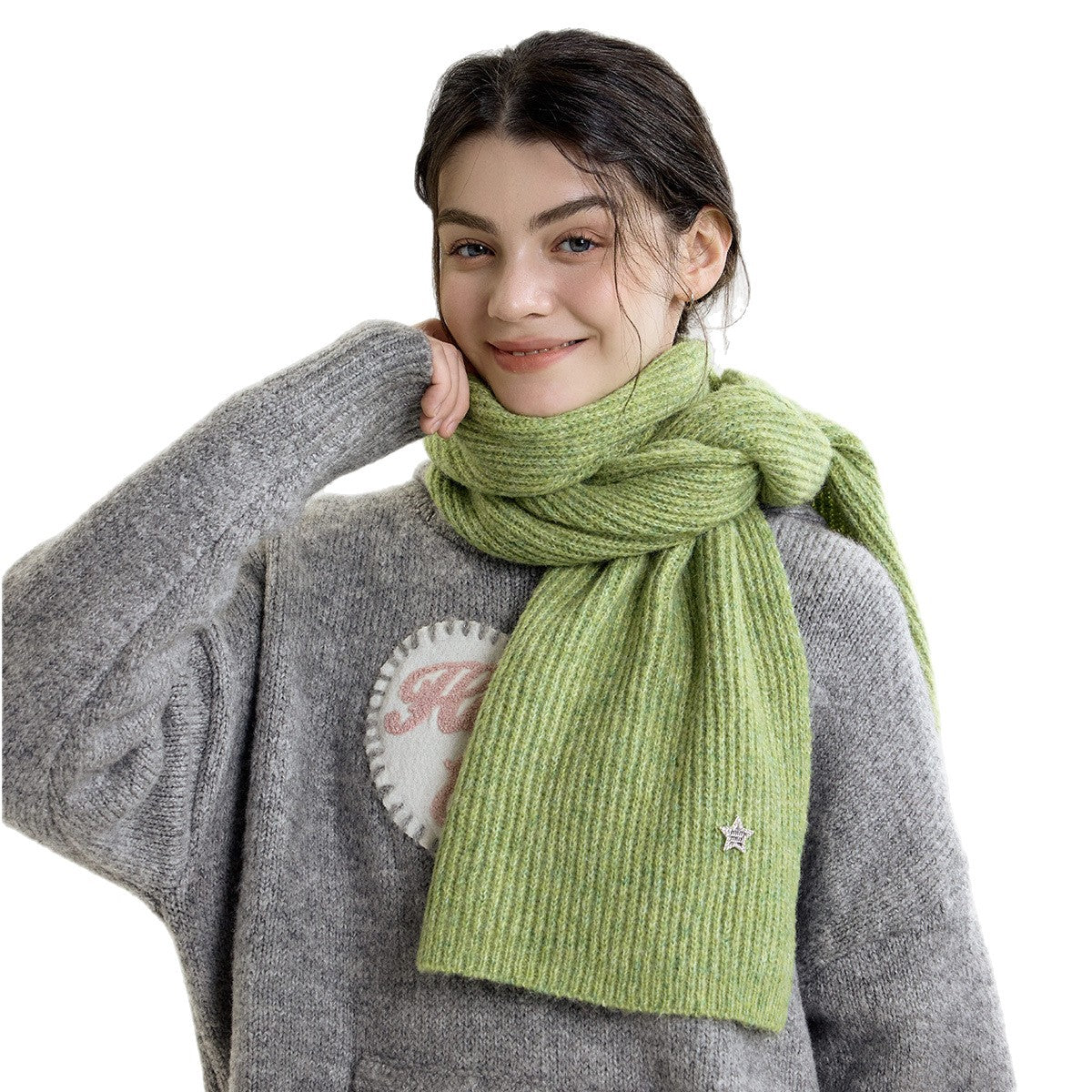 Fashionable Knit Star Pattern Scarf with Warm Neck Protection