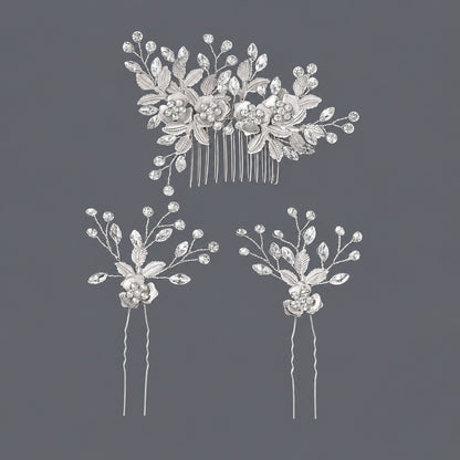 Elegant Handmade U-Shaped Hairpins with Rhinestones for Weddings