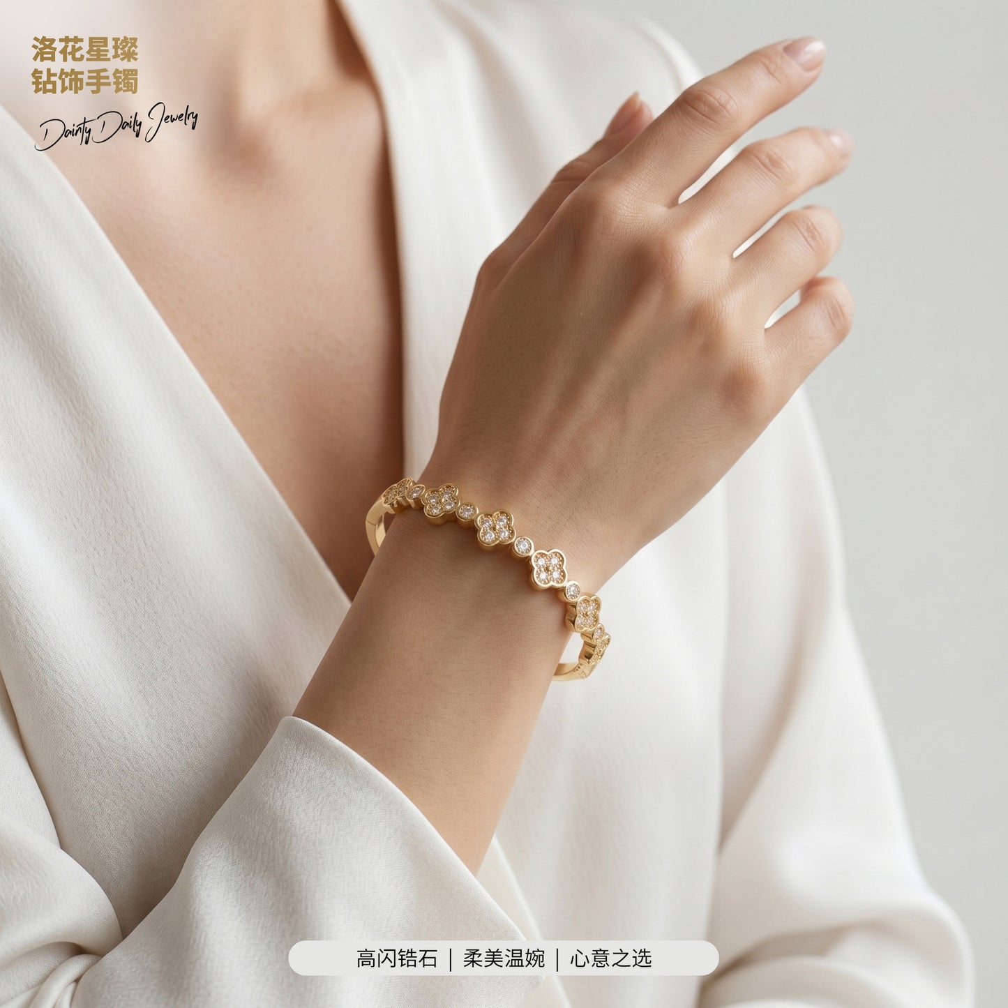 Stylish Open Cuff Bracelets with Zirconia for Weddings and Parties