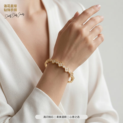 Stylish Open Cuff Bracelets with Zirconia for Weddings and Parties