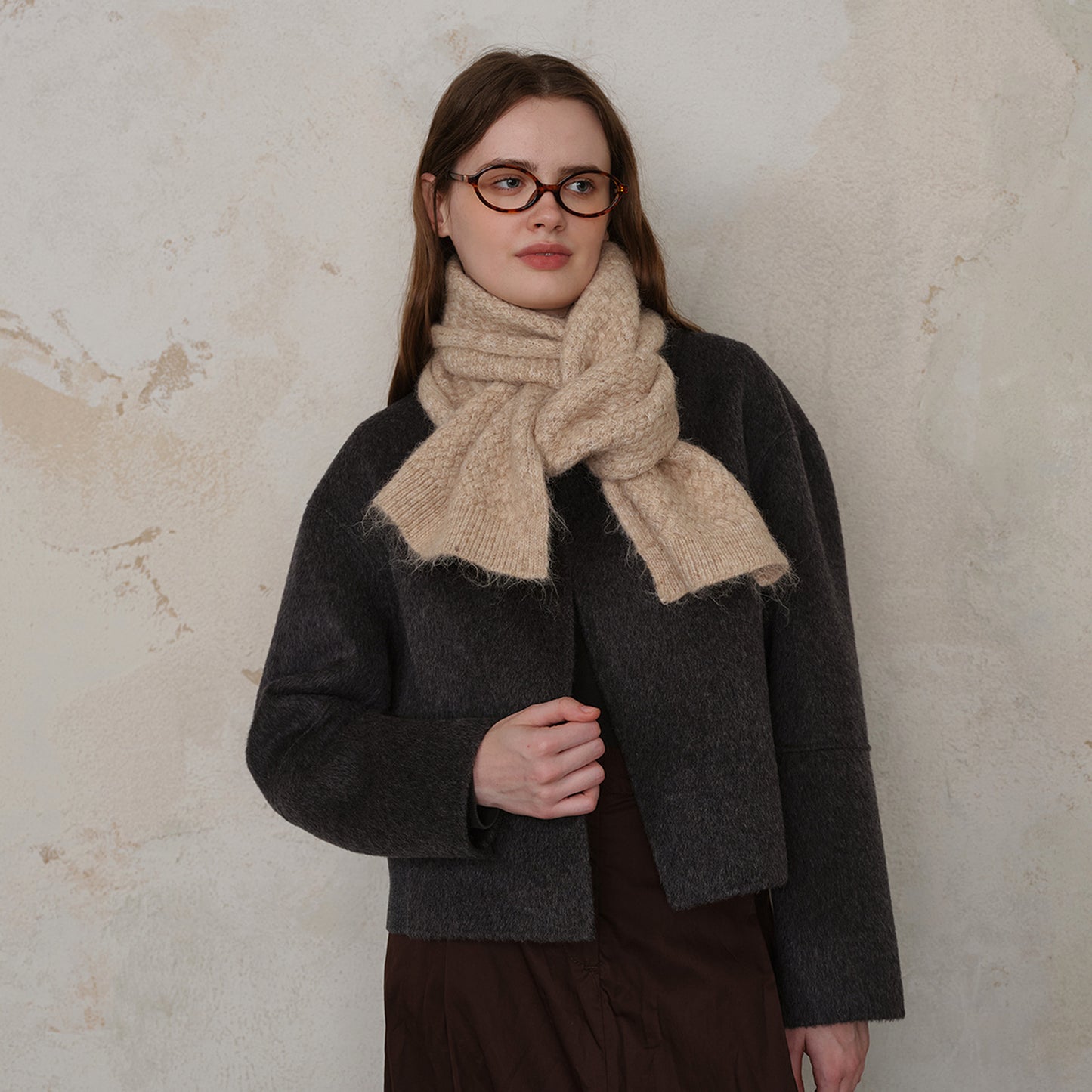 Classic Solid Knit Scarf in Blue - Stylish and Versatile