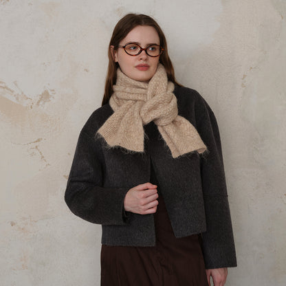 Classic Solid Knit Scarf in Blue - Stylish and Versatile