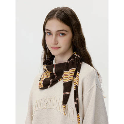 Striped Knitted Triangle Scarf Women’s Trendy Neck Wrap