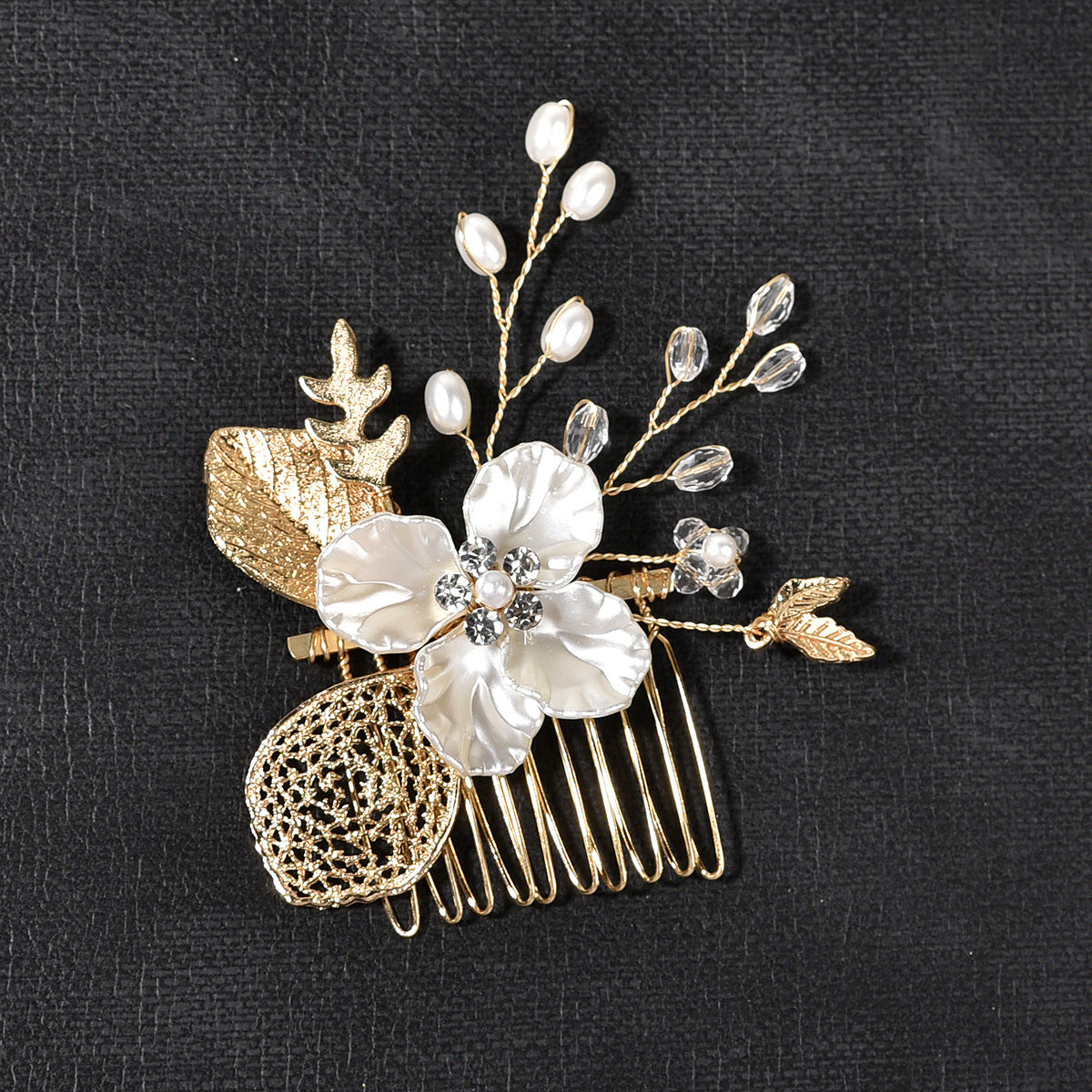 Gold Leaf Bridal Hair Comb Wedding Hair Accessory