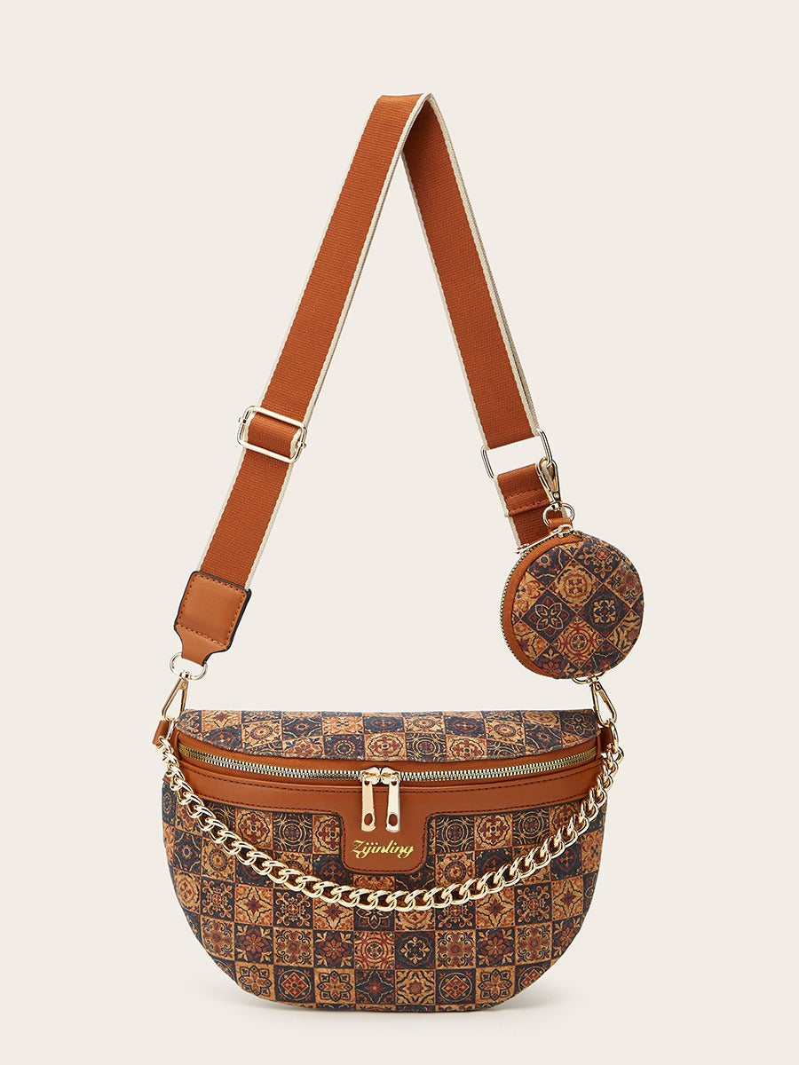 Trendy Floral Cork Crossbody Bag for Women