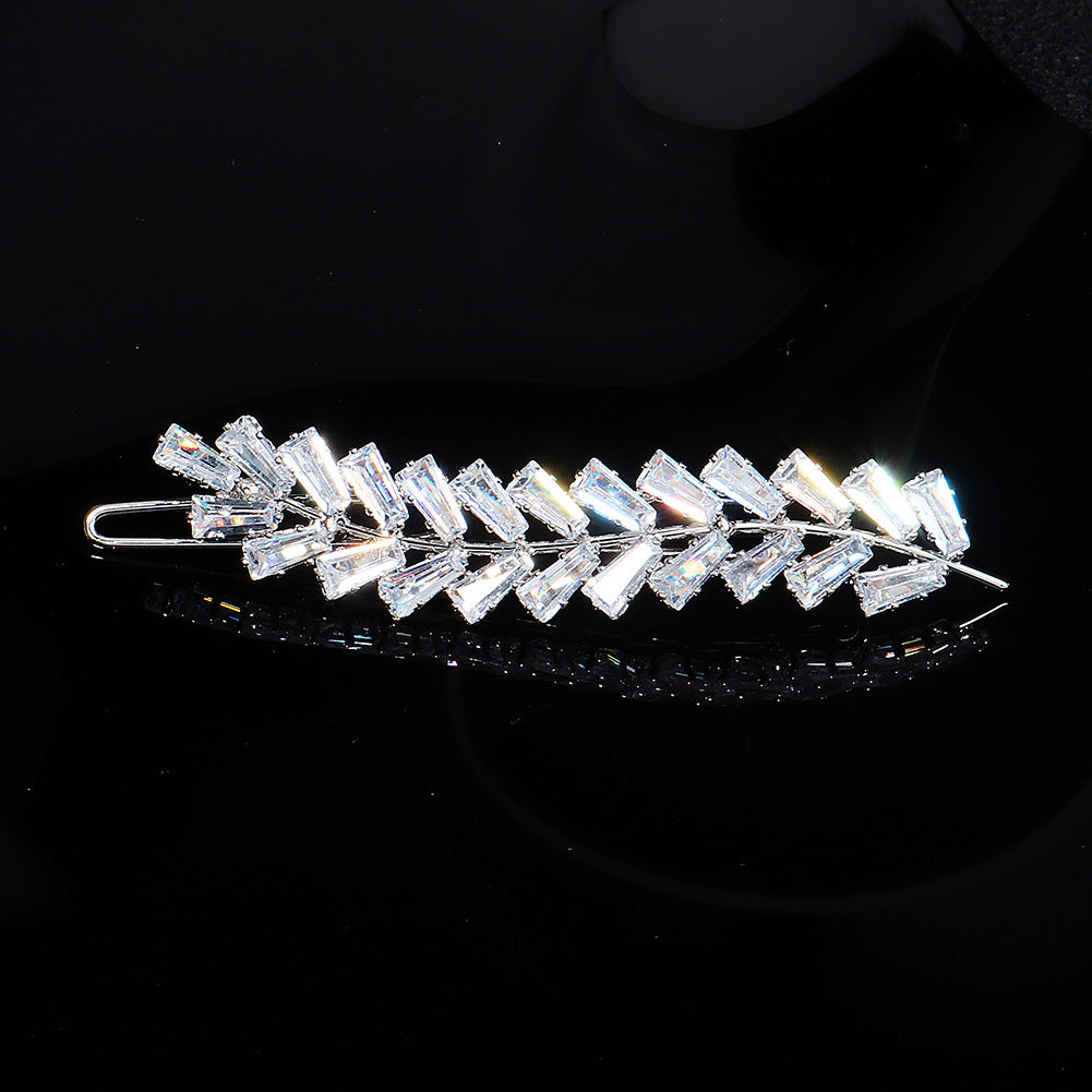 Elegant Rhinestone Hair Clips with Metal Side Pins