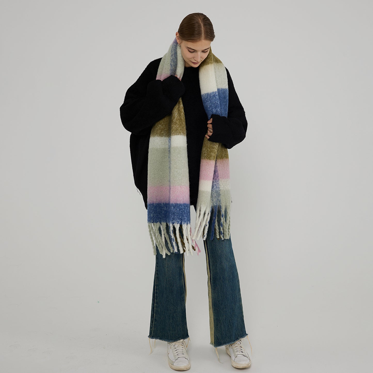 New Thick Plaid Scarf for Women - Stylish & Warm Shawl