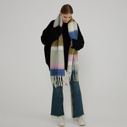 New Thick Plaid Scarf for Women - Stylish & Warm Shawl