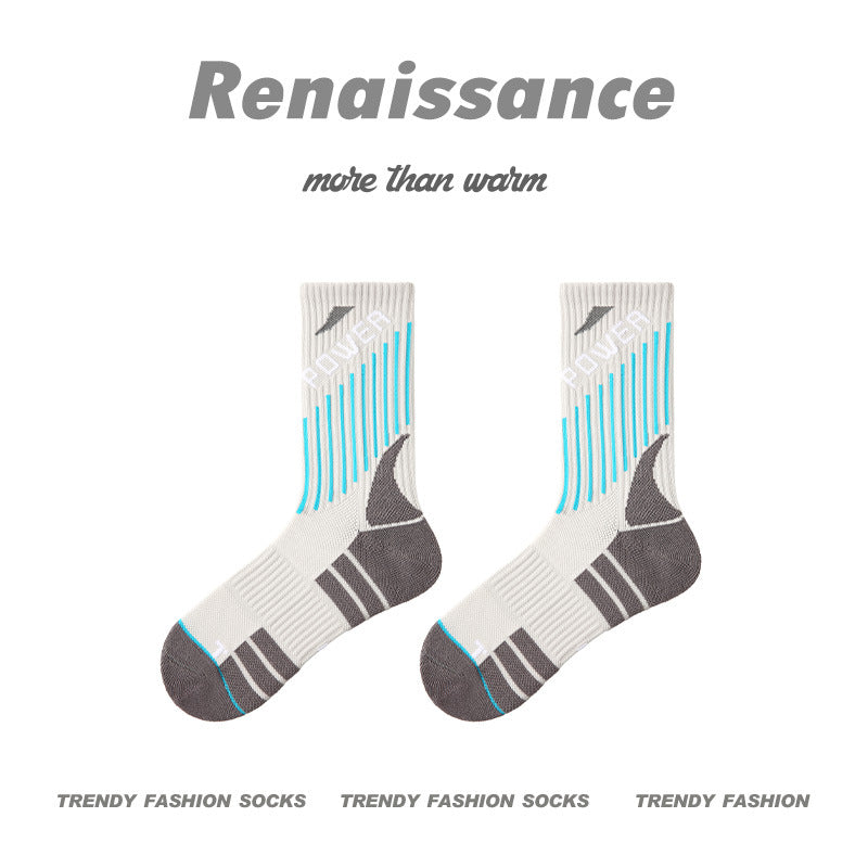 Combed Cotton Colorblock Sport Socks Moisture Wicking