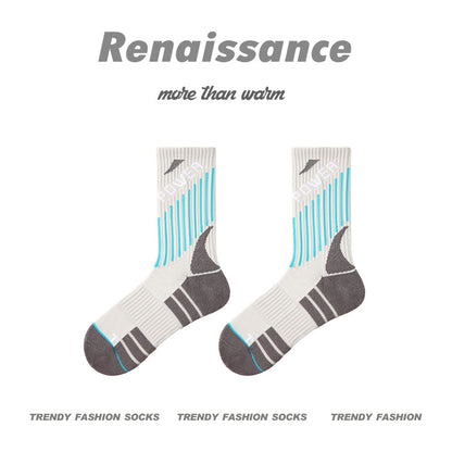 Combed Cotton Colorblock Sport Socks Moisture Wicking