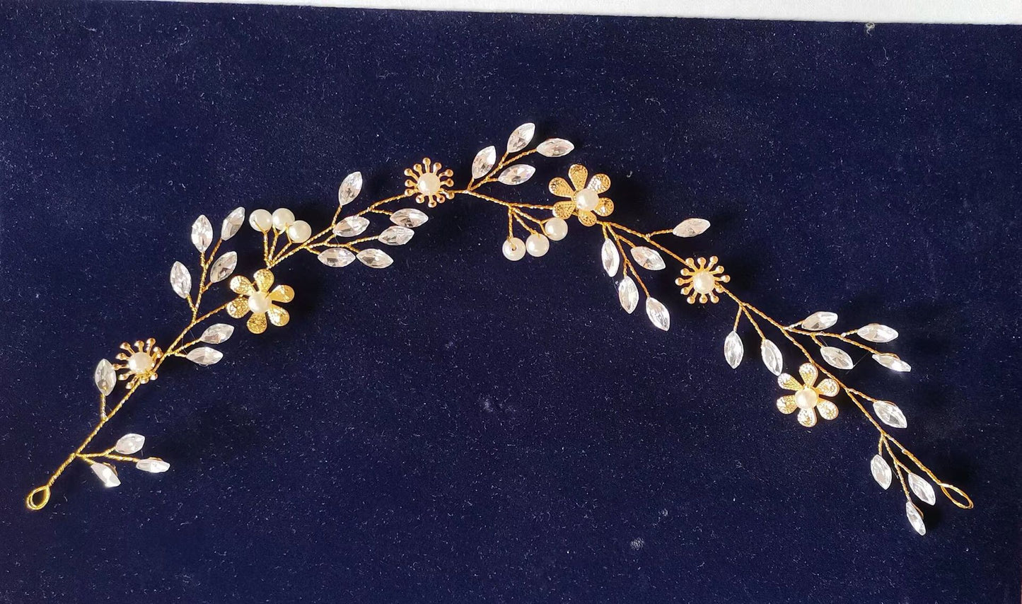 Transparent Handmade Pearl Flower Headband for Brides
