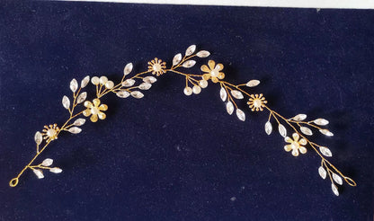 Transparent Handmade Pearl Flower Headband for Brides