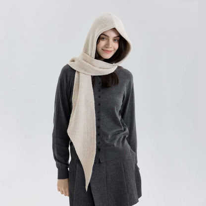 Hooded Knitted Scarf with Warmth and Style