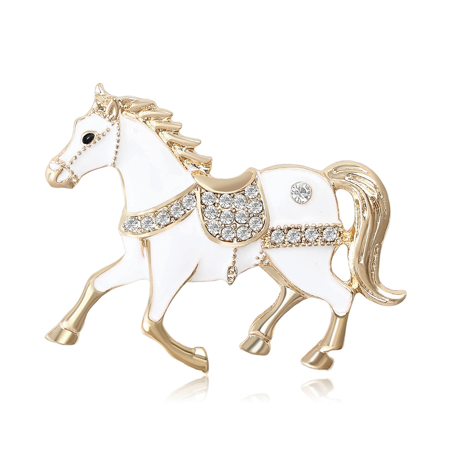 Trendy Enamel Horse Brooch Fashion Pin for Jackets