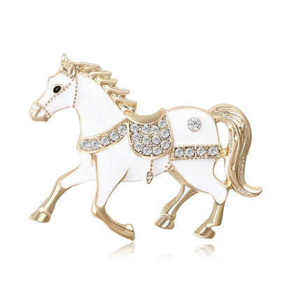 Trendy Enamel Horse Brooch Fashion Pin for Jackets