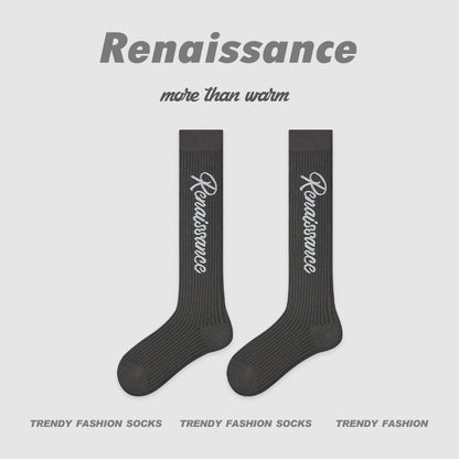 Socks Renaissance Striped Cotton Blend Mid Calf