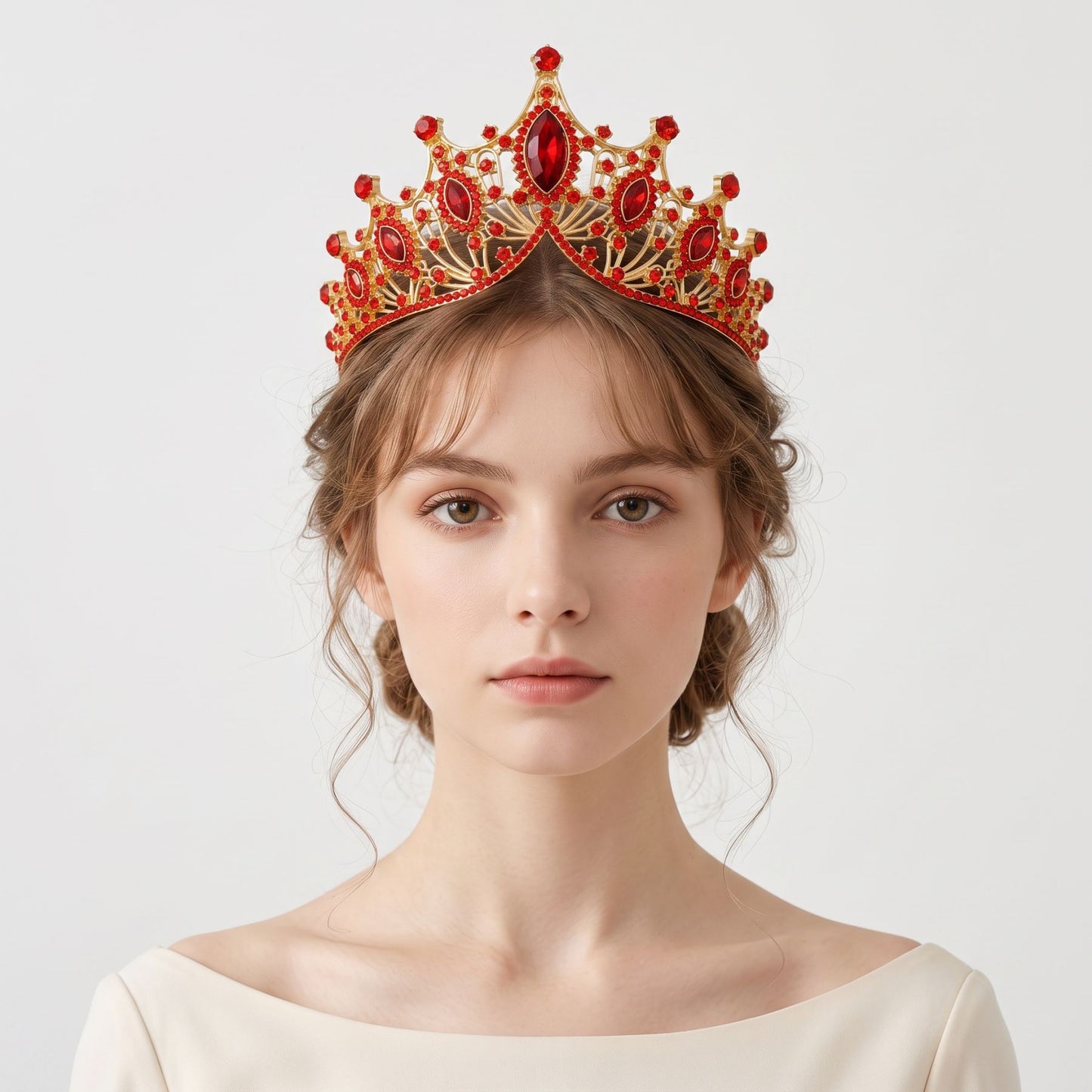 Baroque Style Crystal Crown for Weddings and Parties