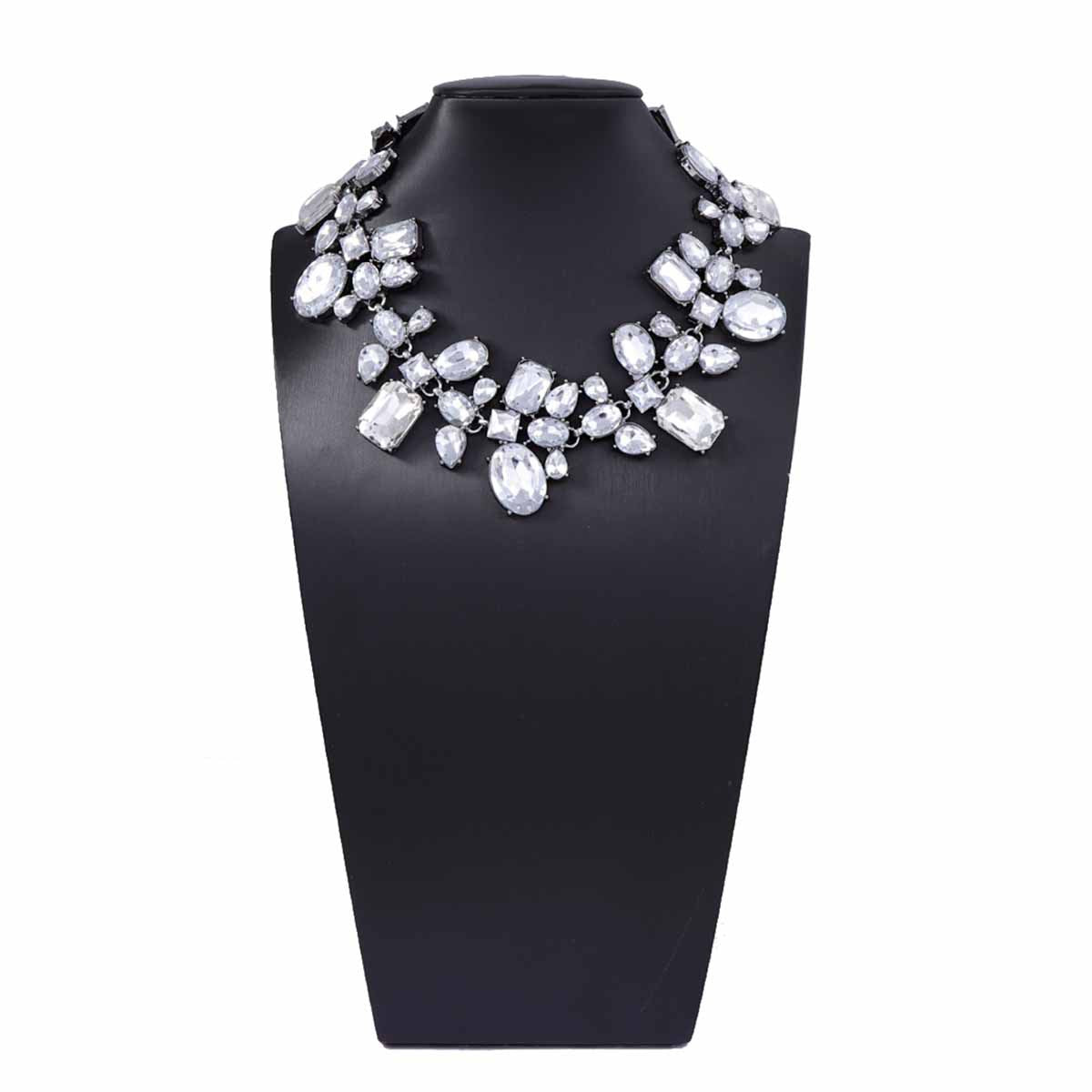 Geometric Rhinestone Choker Necklace Statement Party