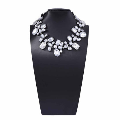 Geometric Rhinestone Choker Necklace Statement Party