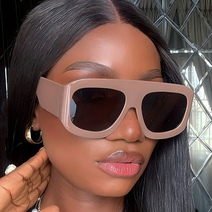 Trendy Square Frame Sunglasses UV400 Protection