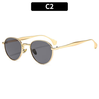 New Metal Round Frame Sunglasses Stylish UV400 Protection