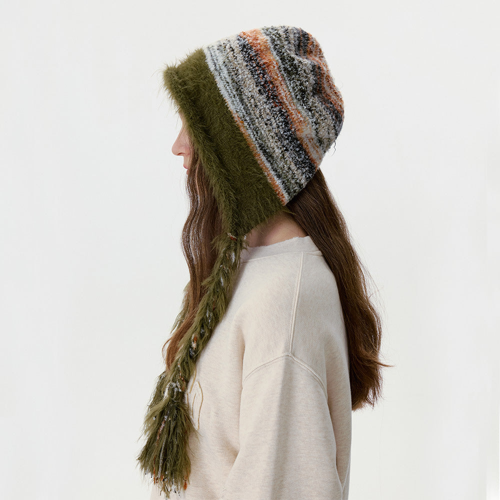 Knitted Beanie Hat with Tassels for Men and Women - Warm and Windproof