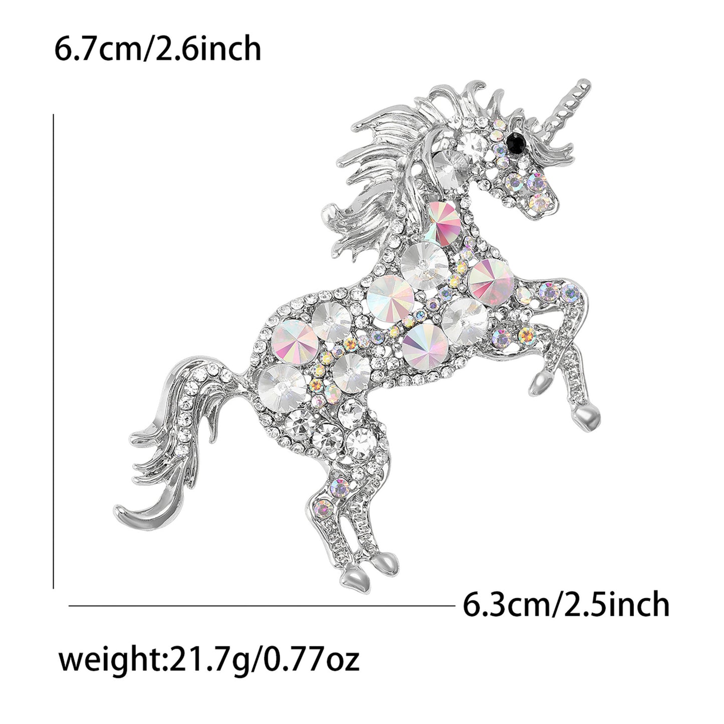 Elegant Unicorn Brooch with Rhinestones Stylish Accessory for All