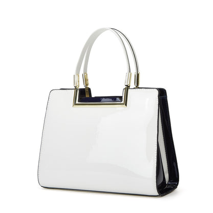 Red Patent Leather Tote Bag for Moms - Elegant and Functional