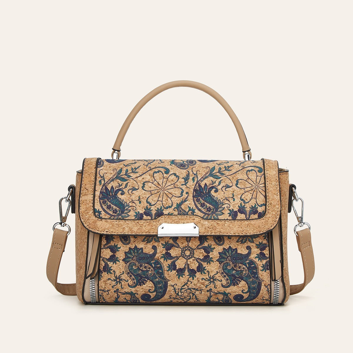 Cork Printed Trendy Small Tote Bag Casual Shoulder Bag