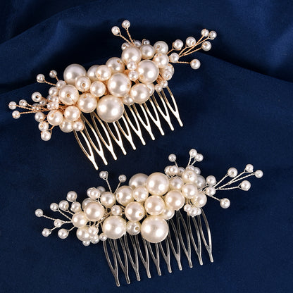 Handcrafted Pearl Side Comb Wedding Hair Accessory