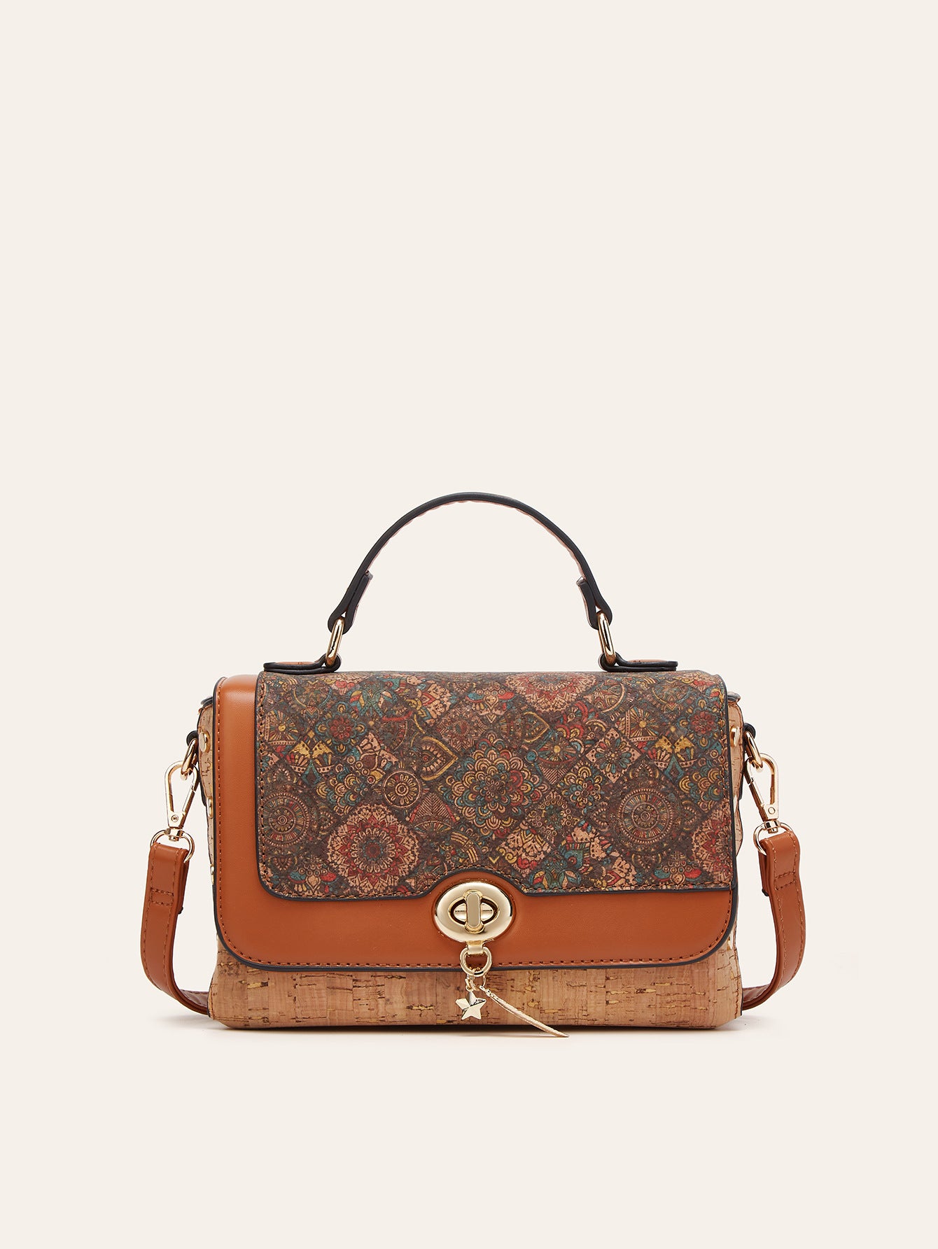 Retro European And American Cork Pattern Handbag