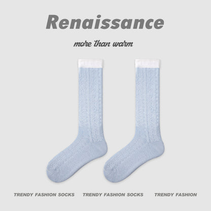 Seamless Pearl Colorblock Nylon Moisture Wicking Socks