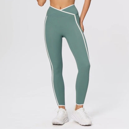 High-Waisted Color-Block Leggings Set for Women