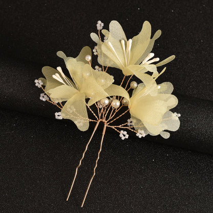 Handcrafted Floral Bridal Hairpins Wedding Hair Accessory