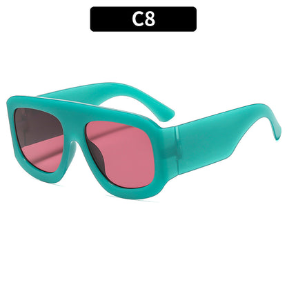 Trendy Square Frame Sunglasses UV400 Protection