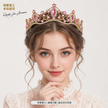 Elegant Crystal Crown Tiara Headband for Women