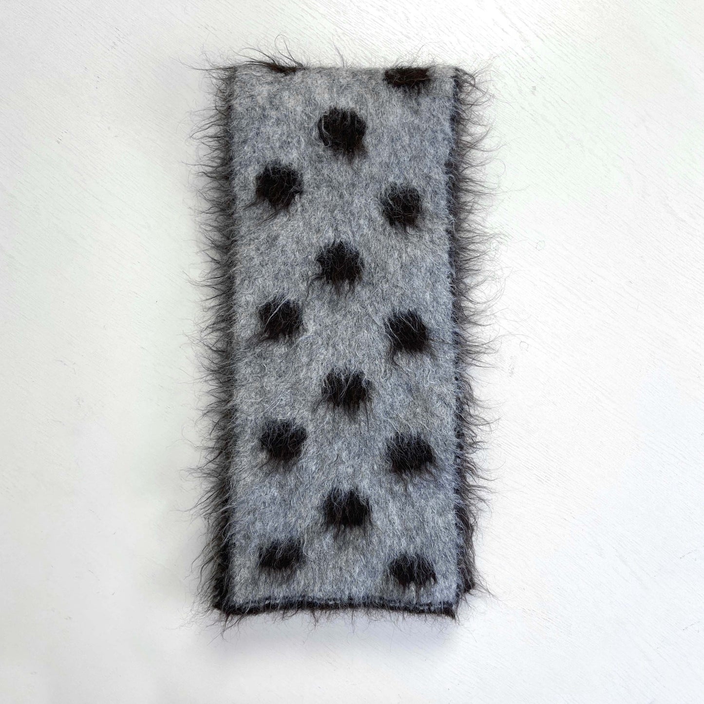 Vintage-Inspired Polka Dot Wool Knit Scarf for Women