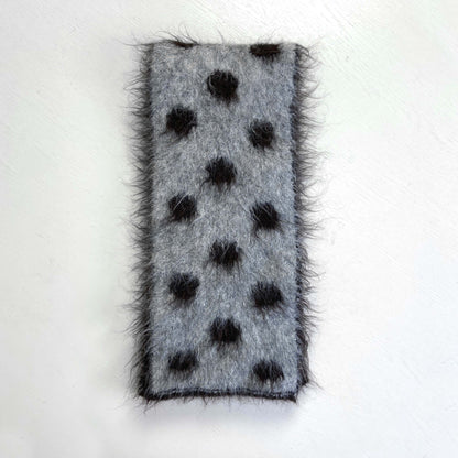Vintage-Inspired Polka Dot Wool Knit Scarf for Women