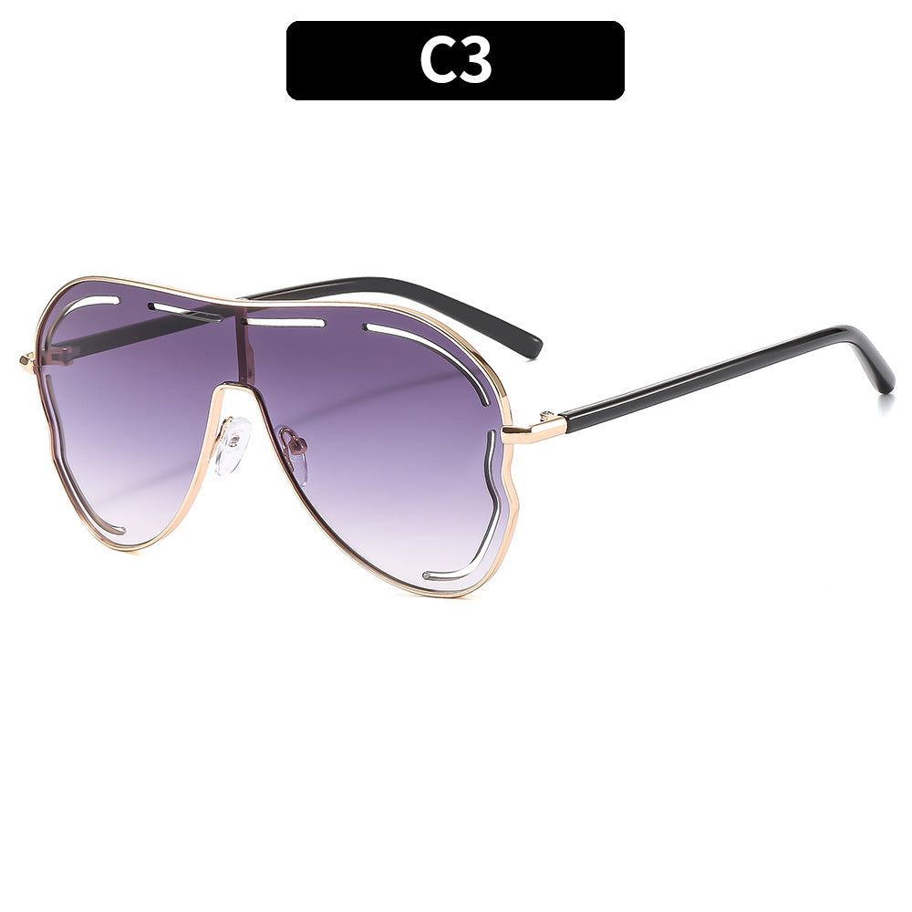 Trendy Oversized Hollow UV400 Sunglasses