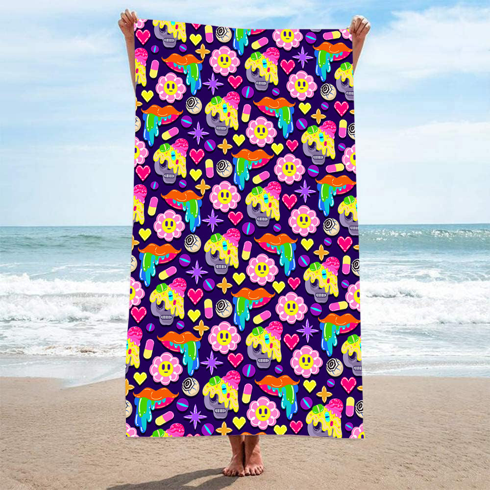 Ultra-Fine Microfiber Beach Towel Quick-Dry Bath Towel