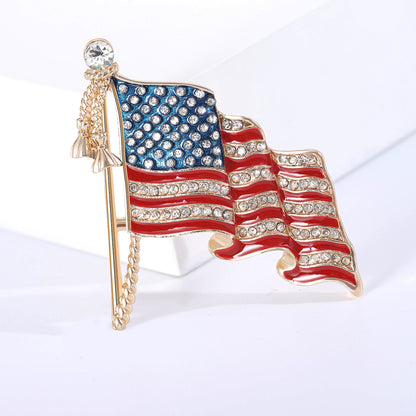 Creative American Flag Enamel Brooch Fashion Pin for Men and Women