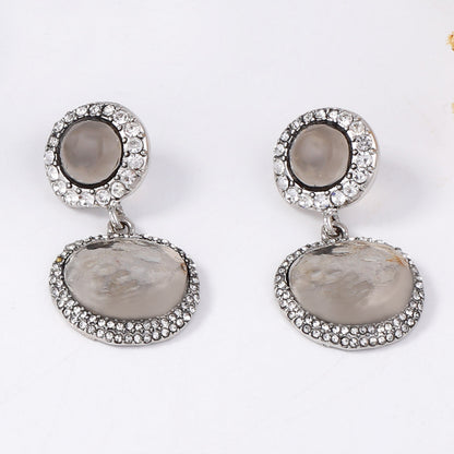 Earrings Geometric Button Drop Lightweight Versatile
