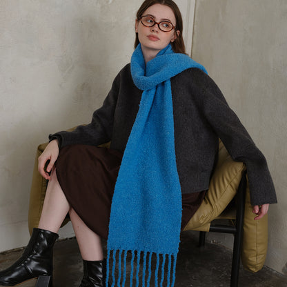 Wool Tassel Scarf Soft Breathable Versatile Wrap for Women