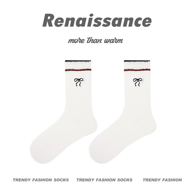 Renaissance Embossed Mid Calf Cotton Socks