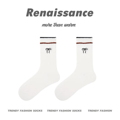 Renaissance Embossed Mid Calf Cotton Socks